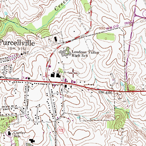 Topographic Map of WLPY-AM (Purcellville), VA