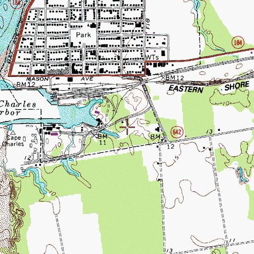 Topographic Map of WKSV-FM (Cape Charles), VA