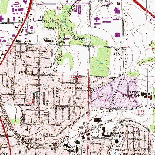 Topographic Map of Apostolic Faith Temple, AL