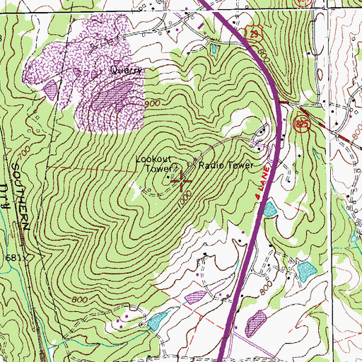 Topographic Map of WAKG-FM (Danville), VA