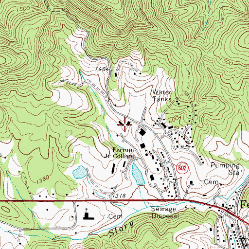 Topographic Map of WFFC-FM (Ferrum), VA