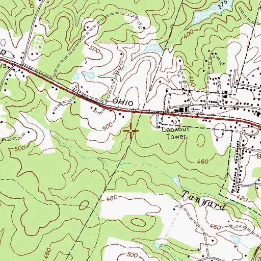 Topographic Map of WLSA-FM (Louisa), VA
