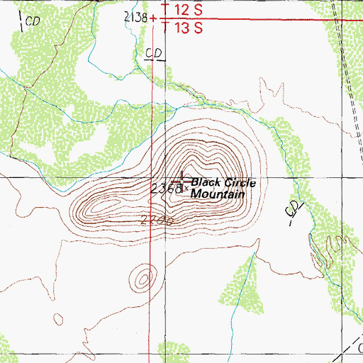 Topographic Map of Black Circle Mountain, AZ