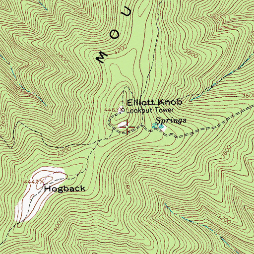 Topographic Map of WVPT-TV (Staunton), VA