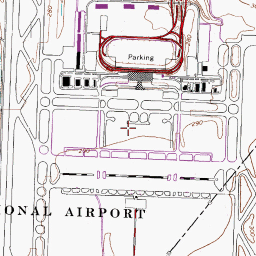 Topographic Map of Washington Dulles International Airport, VA