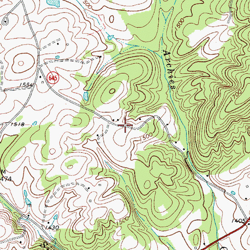 Topographic Map of Mount Calvary Church (historical), VA