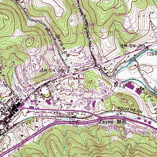Topographic Map of Gate City Post Office, VA