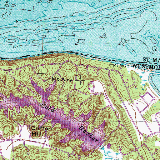 Topographic Map of Mount Airy, VA