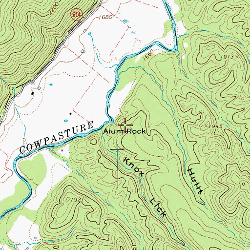 Topographic Map of Alum Rock, VA