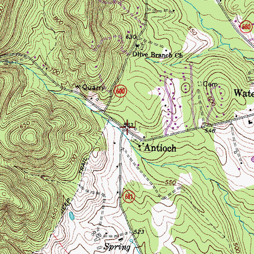 Topographic Map of Antioch, VA