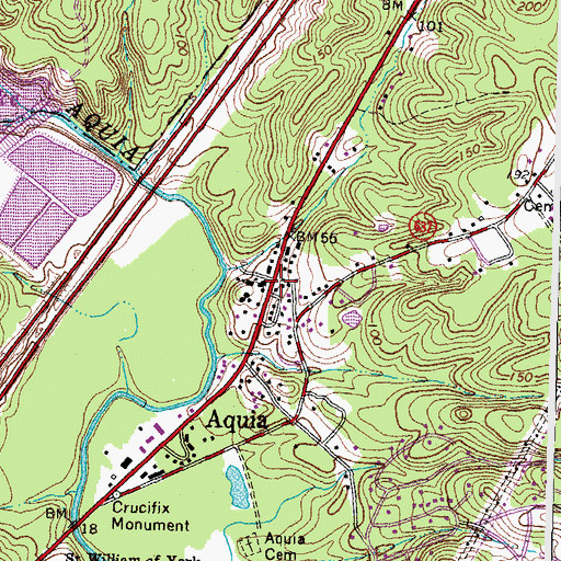 Topographic Map of Aquia, VA
