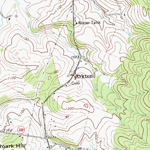 Topographic Map of Arkton, VA