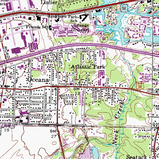 Topographic Map of Atlantic Park, VA