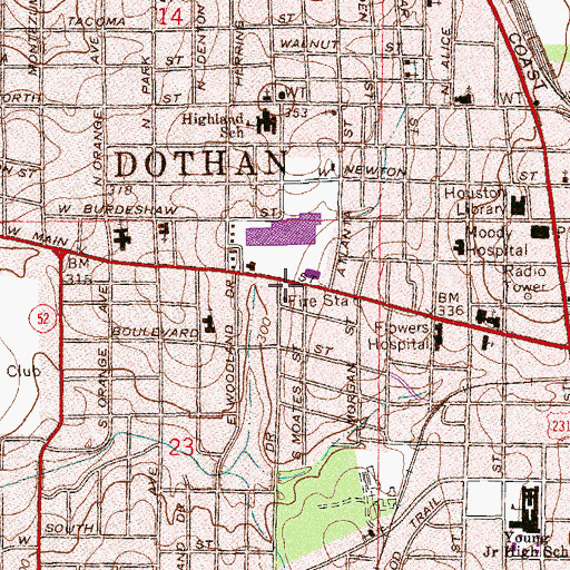 Topographic Map of Fire Station Number 2, AL
