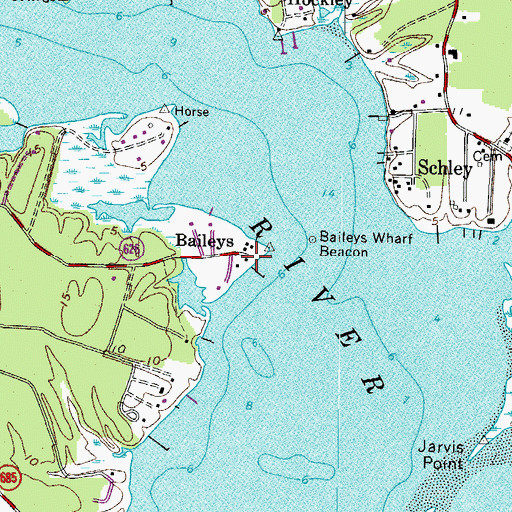 Topographic Map of Baileys, VA