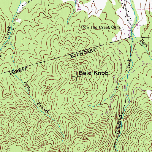 Topographic Map of Bald Knob, VA