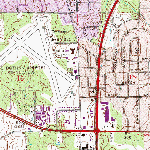 Topographic Map of Dothan Fire Department Station 3, AL