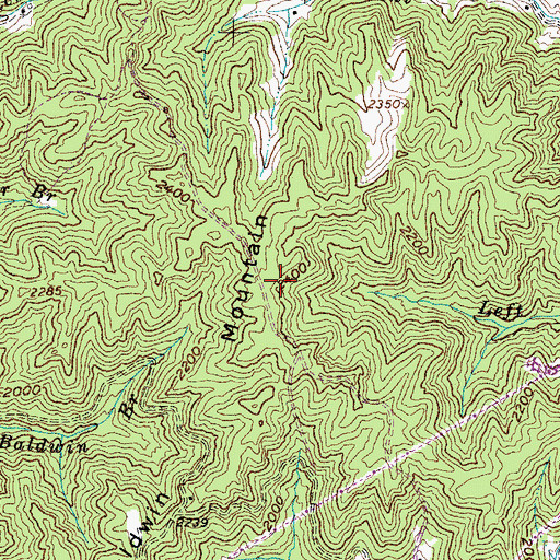 Topographic Map of Baldwin Mountain, VA