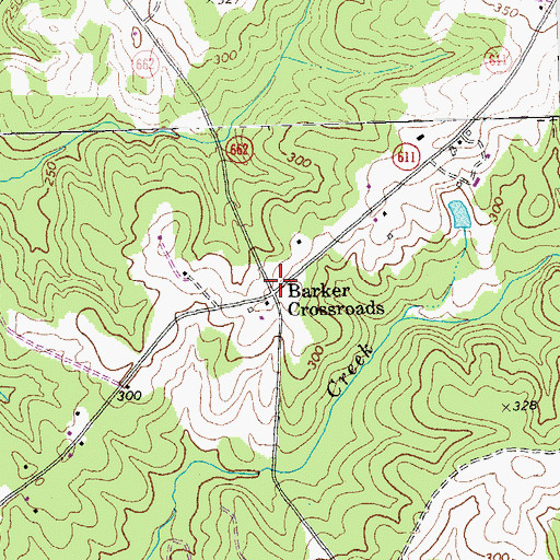 Topographic Map of Barker Crossroads, VA