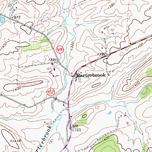 Topographic Map of Barterbrook, VA