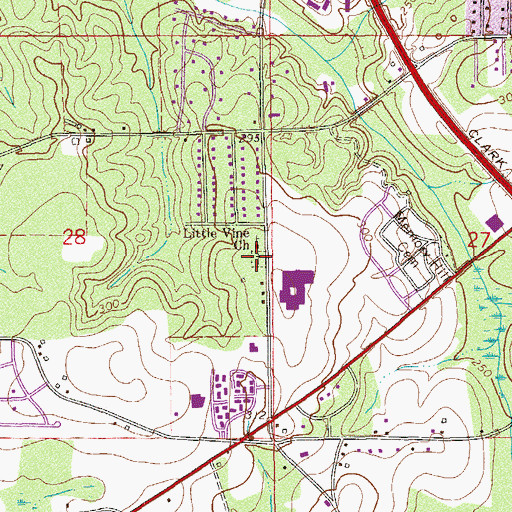 Topographic Map of Little Vine Cemetery, AL