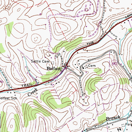 Topographic Map of Belfast, VA