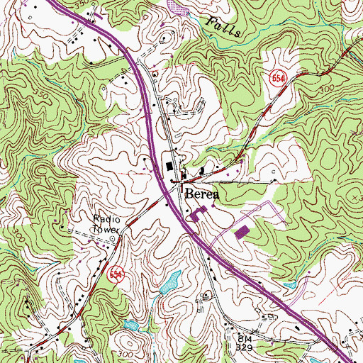 Topographic Map of Berea, VA