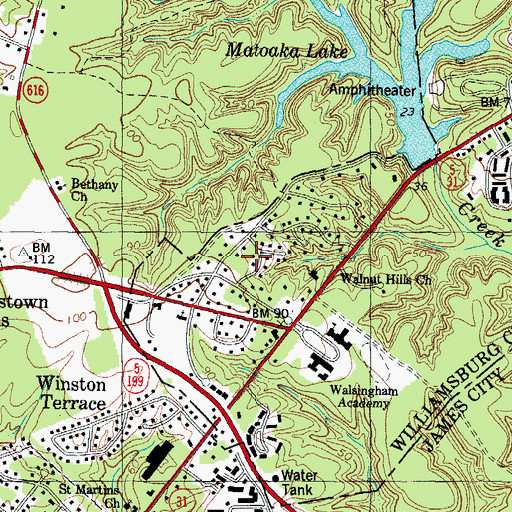 Topographic Map of Berkeley Hills, VA