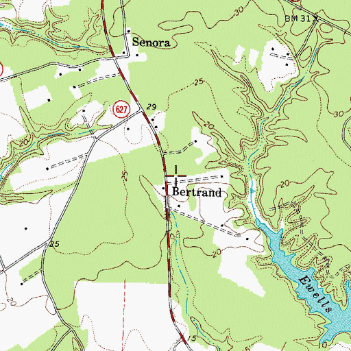 Topographic Map of Bertrand, VA
