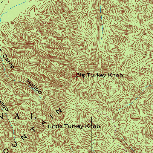 Topographic Map of Big Turkey Knob, VA