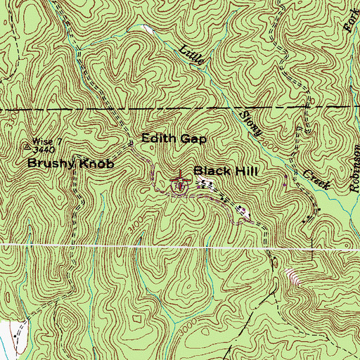 Topographic Map of Black Hill, VA