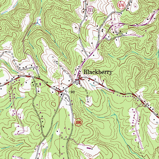 Topographic Map of Blackberry, VA
