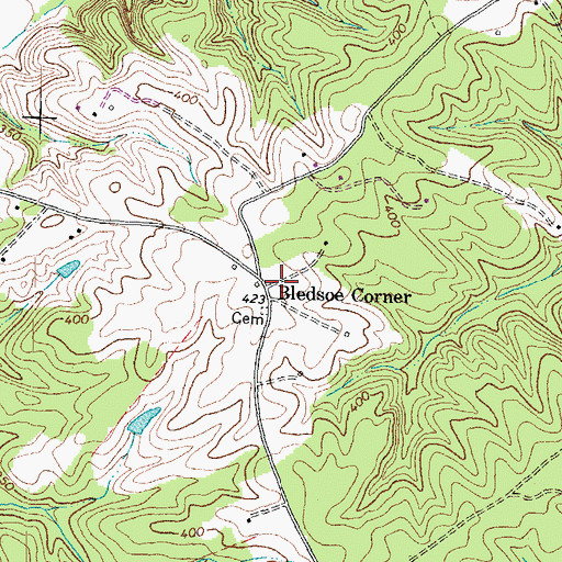 Topographic Map of Bledsoe Corner, VA
