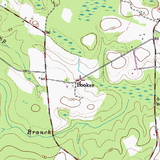 Topographic Map of Booker, VA