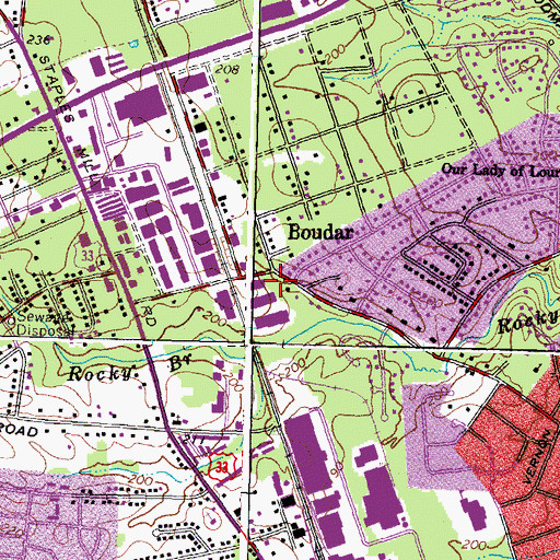 Topographic Map of Boudar, VA