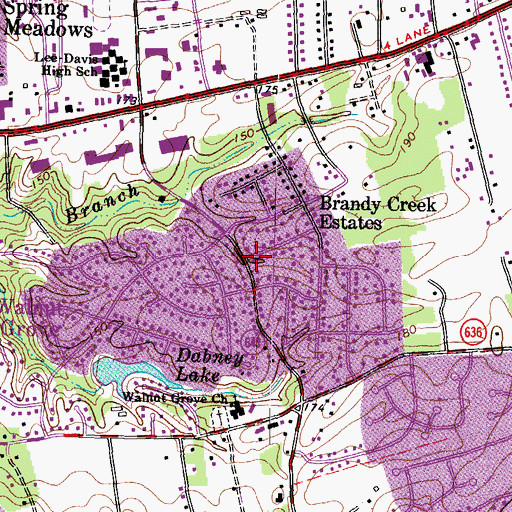Topographic Map of Brandy Creek Estates, VA
