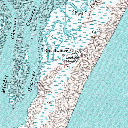 Topographic Map of Broadwater, VA