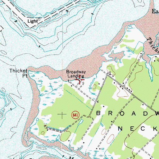 Topographic Map of Broadway Landing, VA