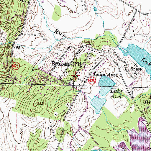 Topographic Map of Broken Hill, VA