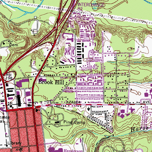 Topographic Map of Brook Hill, VA