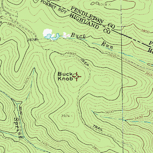 Topographic Map of Buck Knob, VA