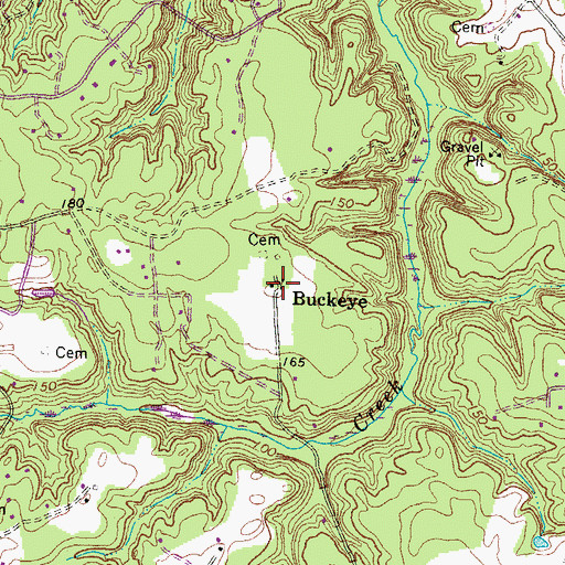 Topographic Map of Buckeye, VA