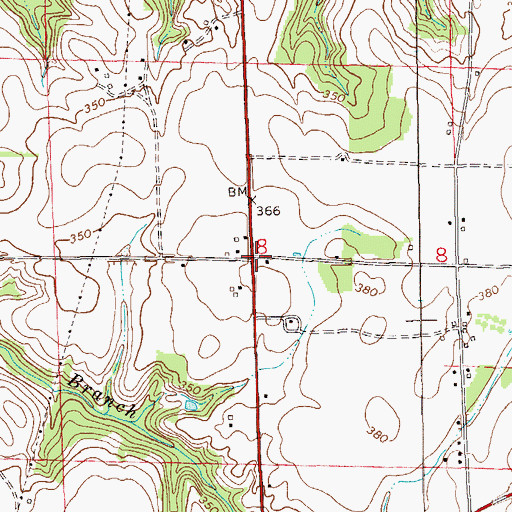 Topographic Map of Mill Grove (historical), AL
