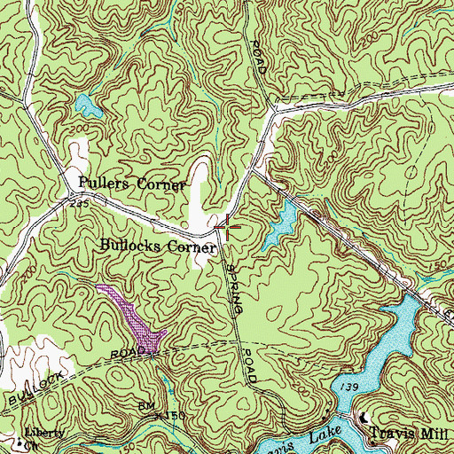 Topographic Map of Bullocks Corner, VA