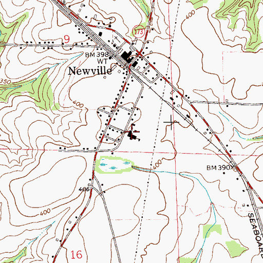 Topographic Map of Newville High School, AL