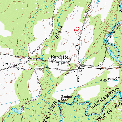 Topographic Map of Burdette, VA