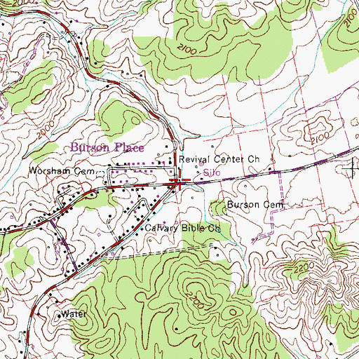 Topographic Map of Burson Place, VA