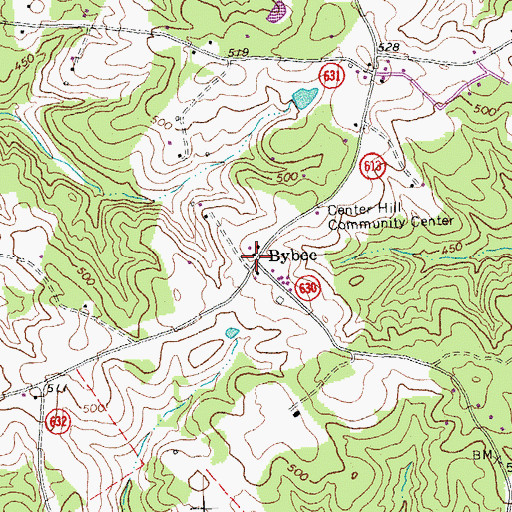 Topographic Map of Bybee, VA