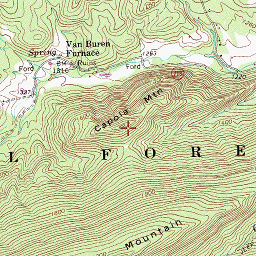 Topographic Map of Capola Mountain, VA