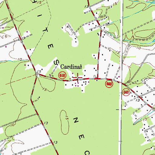 Topographic Map of Cardinal, VA